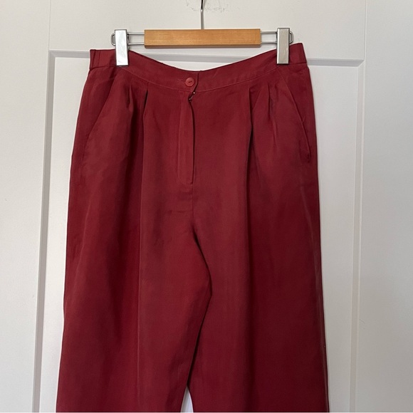 vintage relaxed 💯 silk trousers - Picture 8 of 9